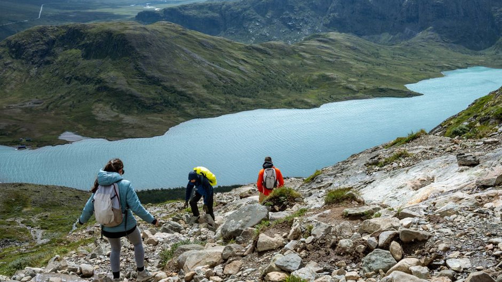 Norwegian fjords hiking trail map waterproof jacke