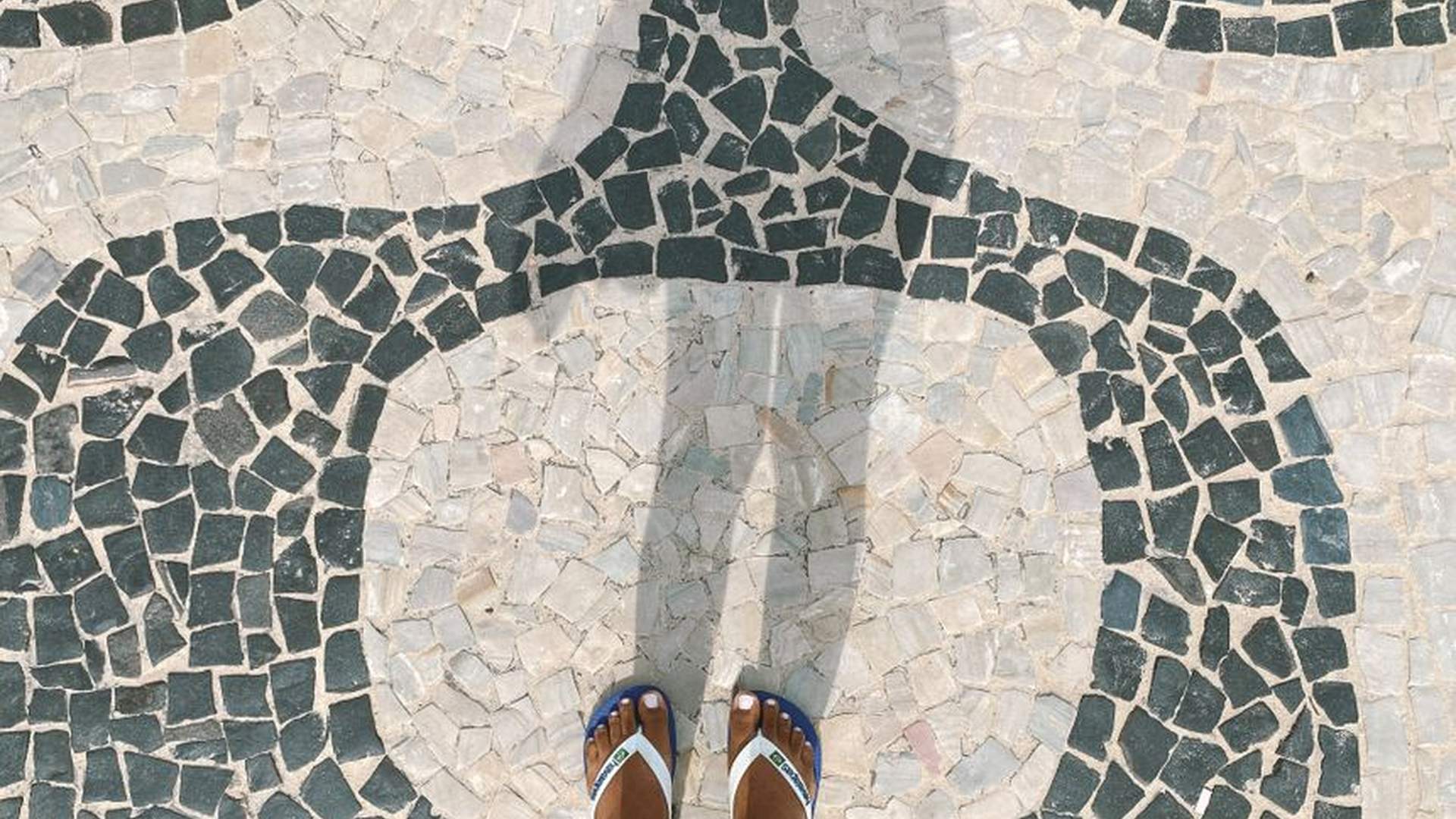 temple stone floor walking sandals worn feet mount