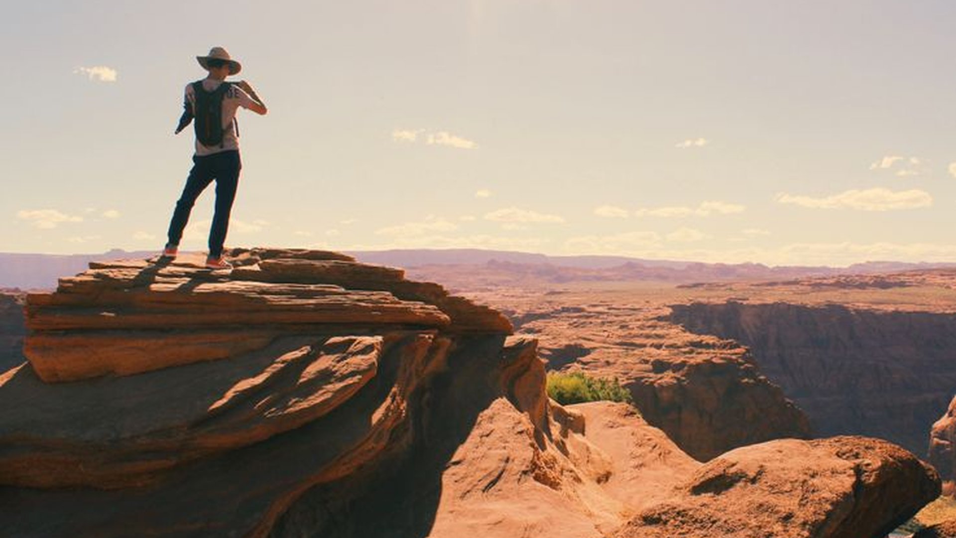 high altitude desert landscape backpacker hiking g
